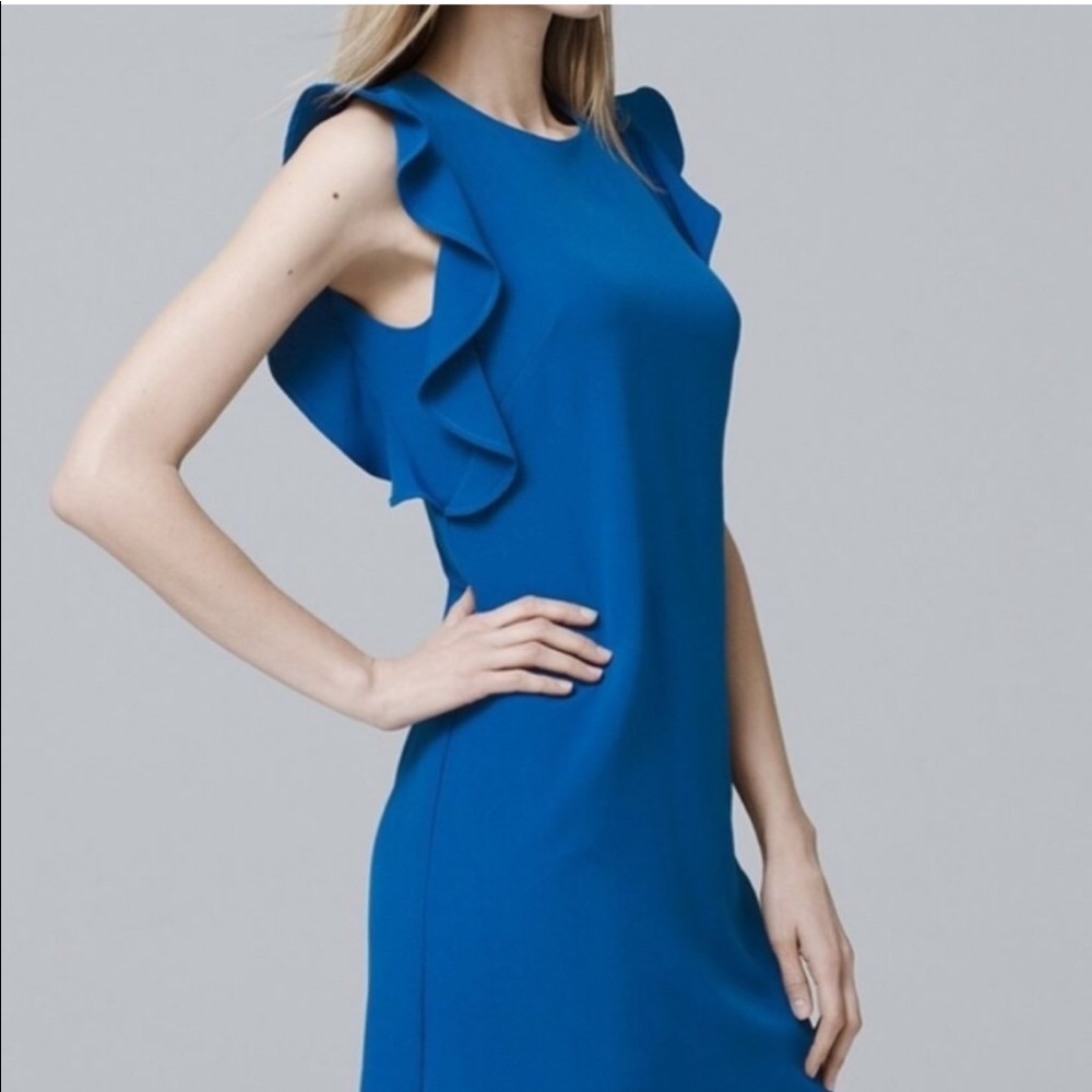 NWT NICOLE MILLER Blue Ruffle Dress